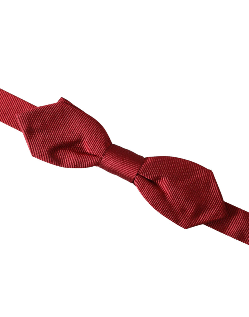 Red Silk Jacquard Adjustable Neck Men Bow Tie Dolce & Gabbana