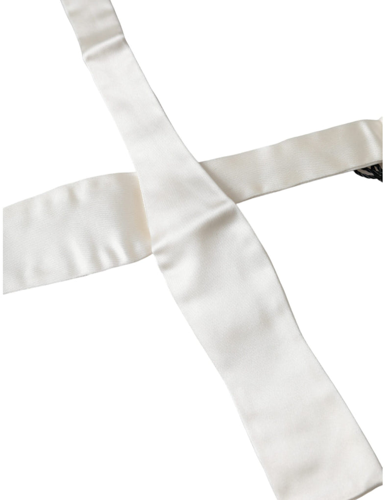 White Silk Slim Skinny Necktie Men Bow Tie Dolce & Gabbana