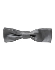 Gray Satin Silk Adjustable Neck Men Papillon Bow Tie Dolce & Gabbana