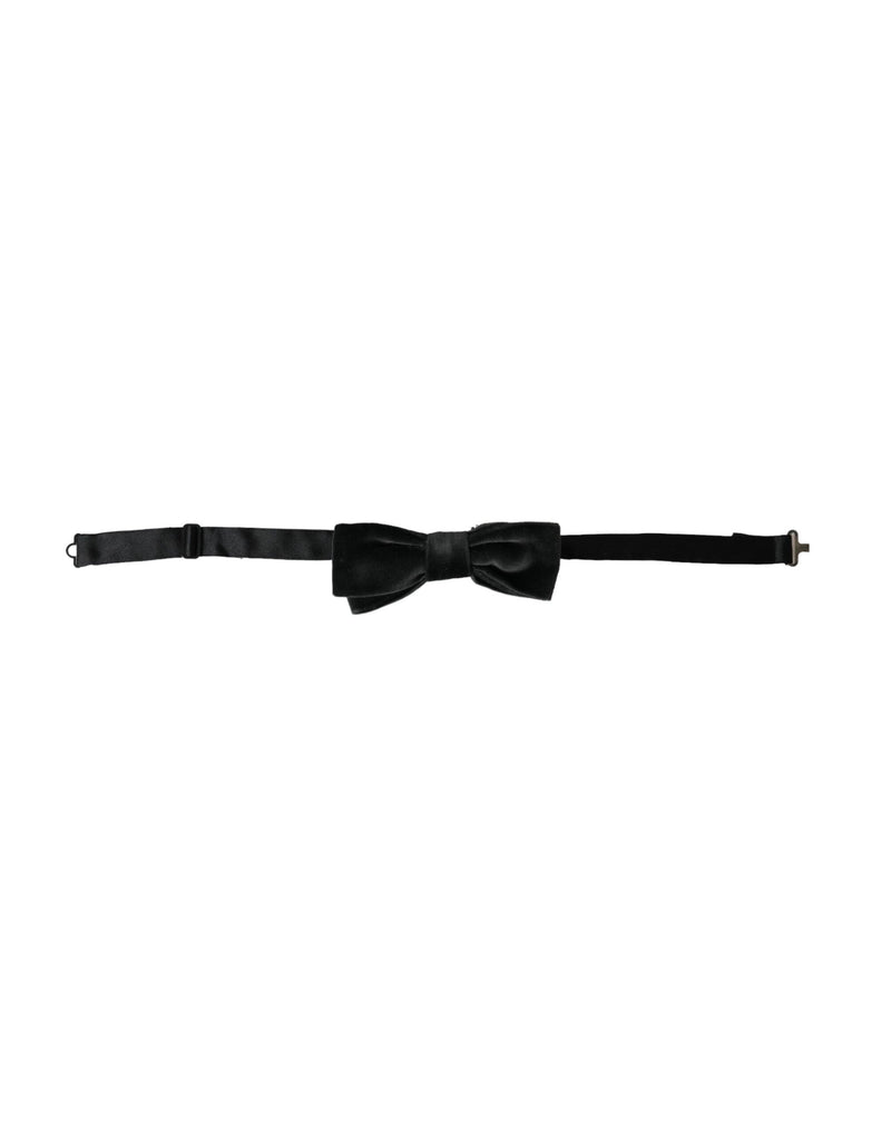 Black Velvet Cotton Adjustable Neck Men Bow Tie Dolce & Gabbana