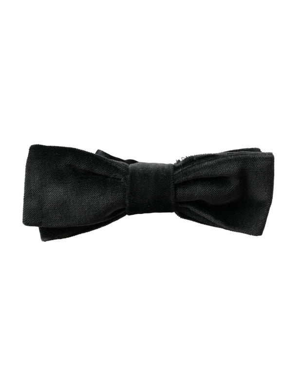 Black Velvet Cotton Adjustable Neck Men Bow Tie Dolce & Gabbana