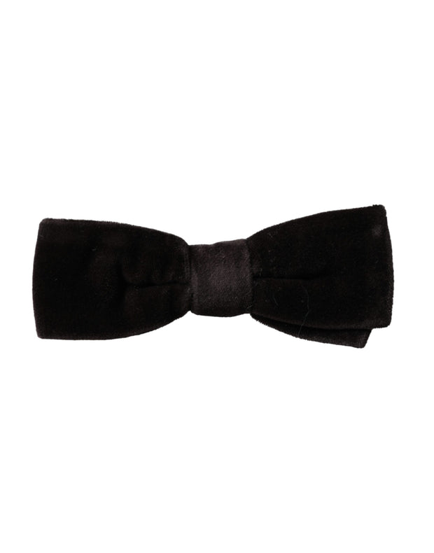 Black Velvet Cotton Adjustable Neck Men Bow Tie Dolce & Gabbana