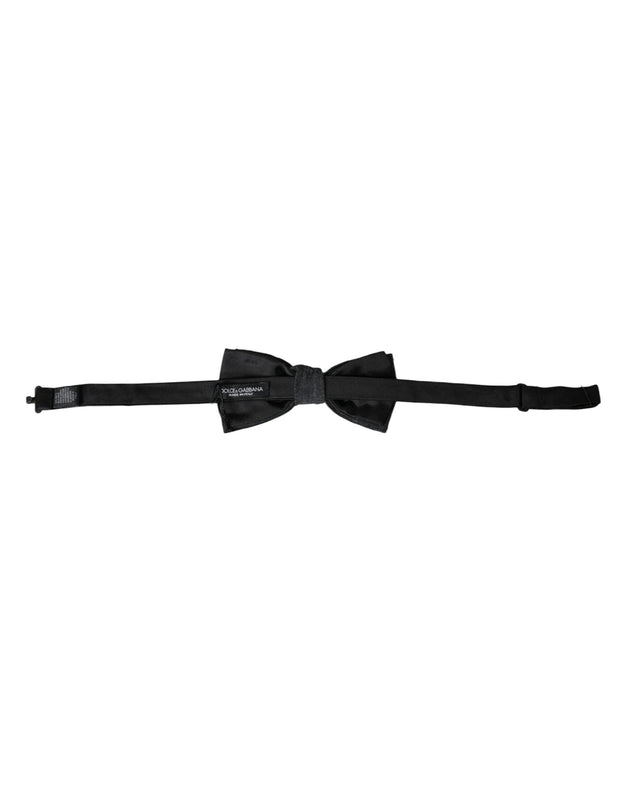 Dark Gray Silk Adjustable Neck Men Bow Tie Dolce & Gabbana