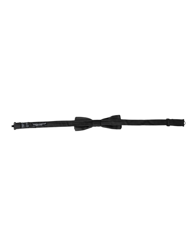 Black Silk Adjustable Neck Men Bow Tie Dolce & Gabbana