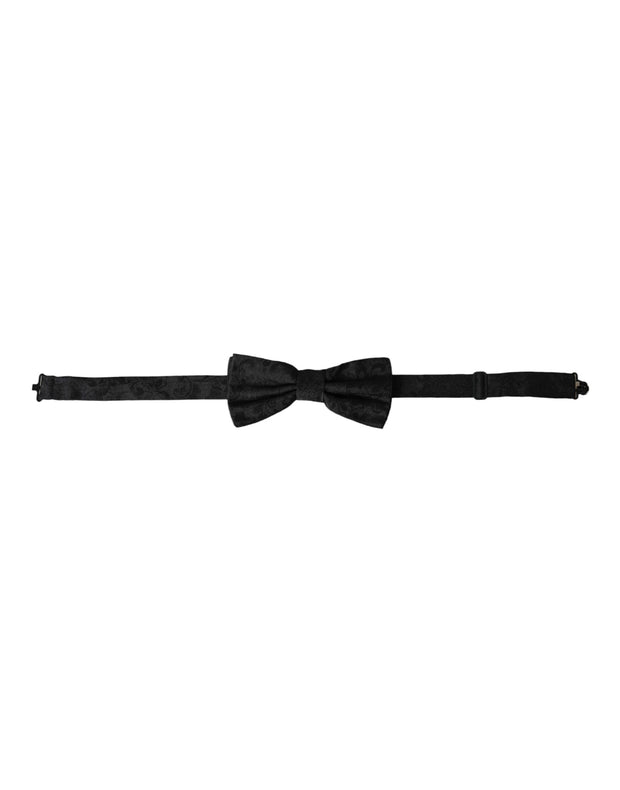 Black Silk Floral Adjustable Neck Men Bow Tie Dolce & Gabbana