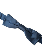 Blue Satin Silk Adjustable Neck Men Bow Tie Dolce & Gabbana