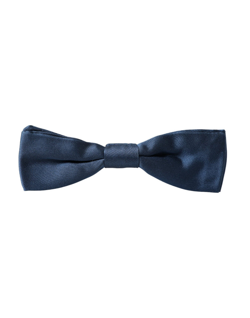 Blue Satin Silk Adjustable Neck Men Bow Tie Dolce & Gabbana