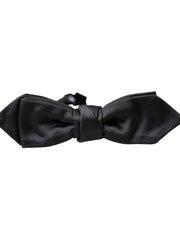 Black Satin Silk Adjustable Neck Men Bow Tie Dolce & Gabbana