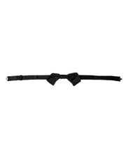 Black Satin Silk Adjustable Neck Men Bow Tie Dolce & Gabbana