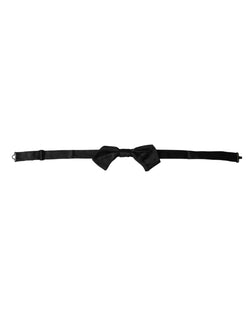 Black Satin Silk Adjustable Neck Men Bow Tie Dolce & Gabbana