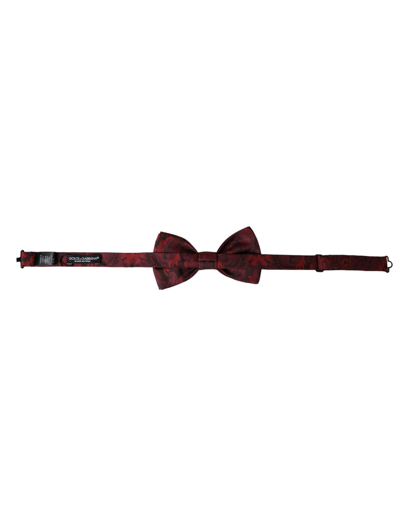 Red Silk Floral Adjustable Neck Men Bow Tie Dolce & Gabbana