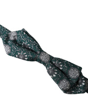 Green Silk Floral Adjustable Neck Men Bow Tie Dolce & Gabbana