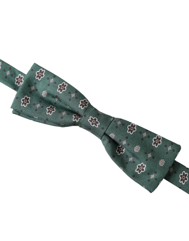 Mint Green Floral Adjustable Neck Men Bow Tie Dolce & Gabbana