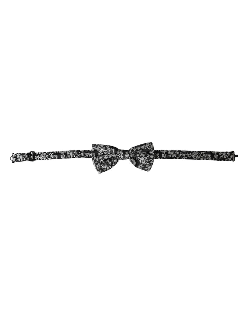 Black Floral Silk Adjustable Neck Men Bow Tie Dolce & Gabbana