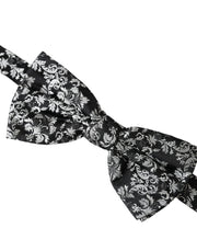 Black Floral Silk Adjustable Neck Men Bow Tie Dolce & Gabbana