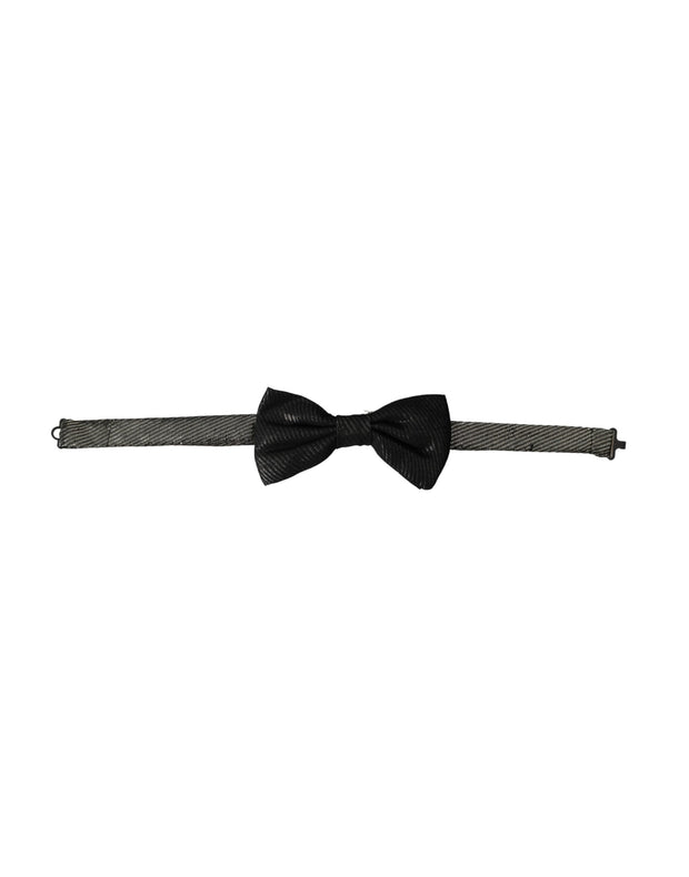 Black Fantasy Silk Adjustable Neck Men Bow Tie Dolce & Gabbana