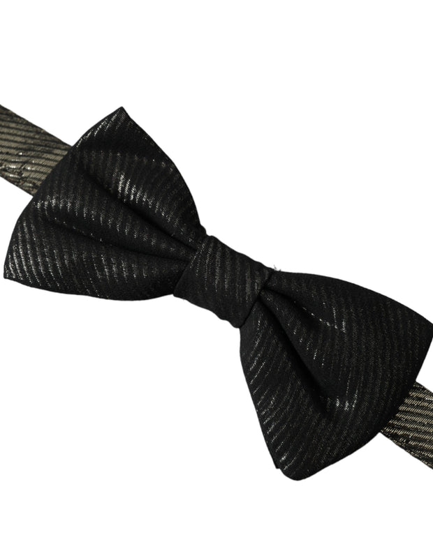 Black Fantasy Silk Adjustable Neck Men Bow Tie Dolce & Gabbana