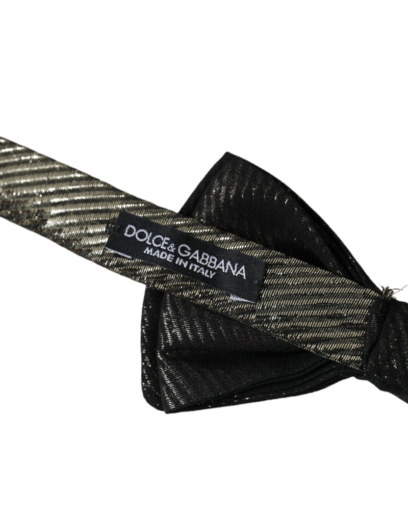 Black Fantasy Silk Adjustable Neck Men Bow Tie Dolce & Gabbana