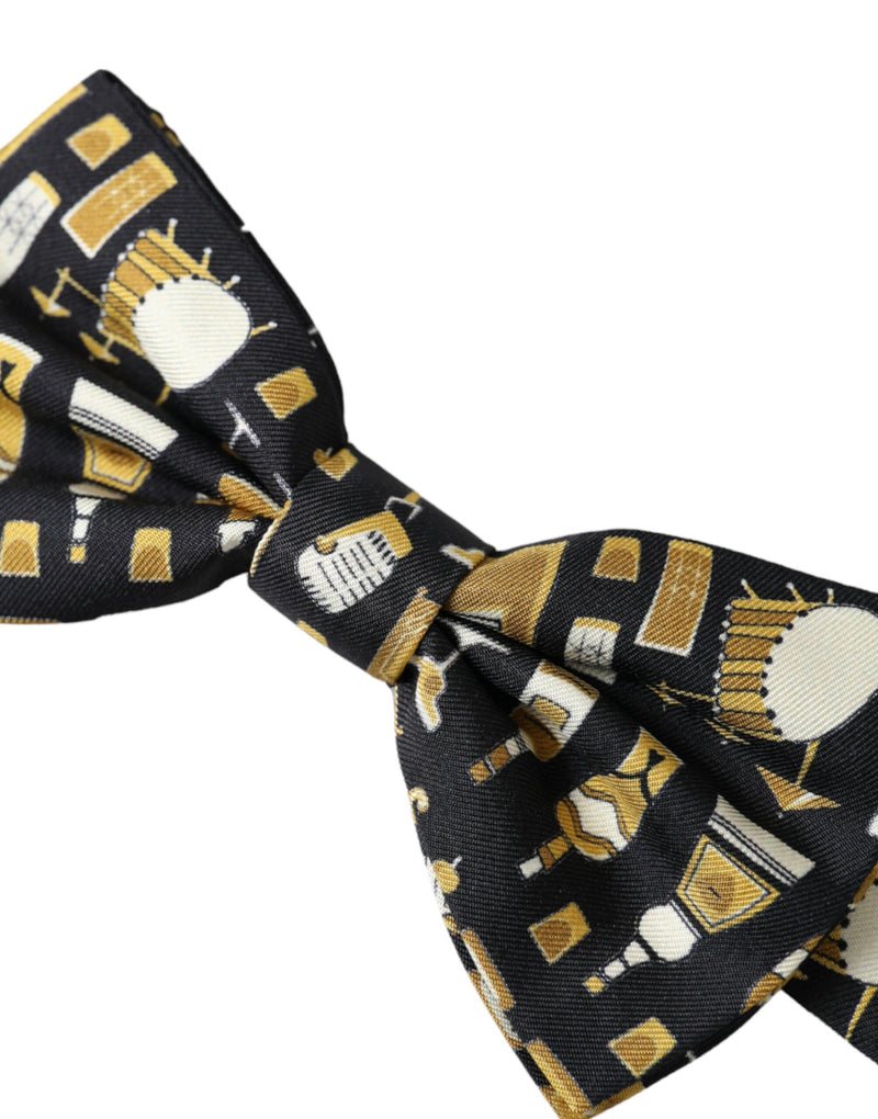 Black Silk Cocktail Adjustable Neck Men Bow Tie Dolce & Gabbana