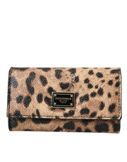 Brown Leopard PVC Pouch Key Holder Case Keyring Dolce & Gabbana