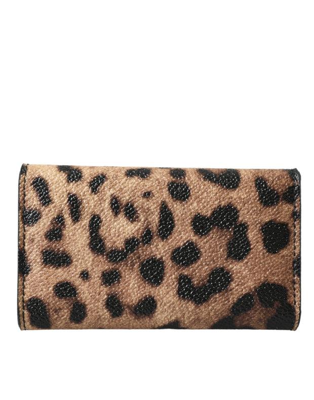 Brown Leopard PVC Pouch Key Holder Case Keyring Dolce & Gabbana