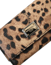 Brown Leopard PVC Pouch Key Holder Case Keyring Dolce & Gabbana