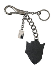 Black Prince Studs Logo Silver Brass Keychain Keyring Dolce & Gabbana