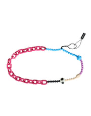 Multicolor Beaded Chain Logo Charm Necklace Dolce & Gabbana