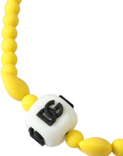 Yellow Beaded Chain DG Logo Charm Necklace Dolce & Gabbana