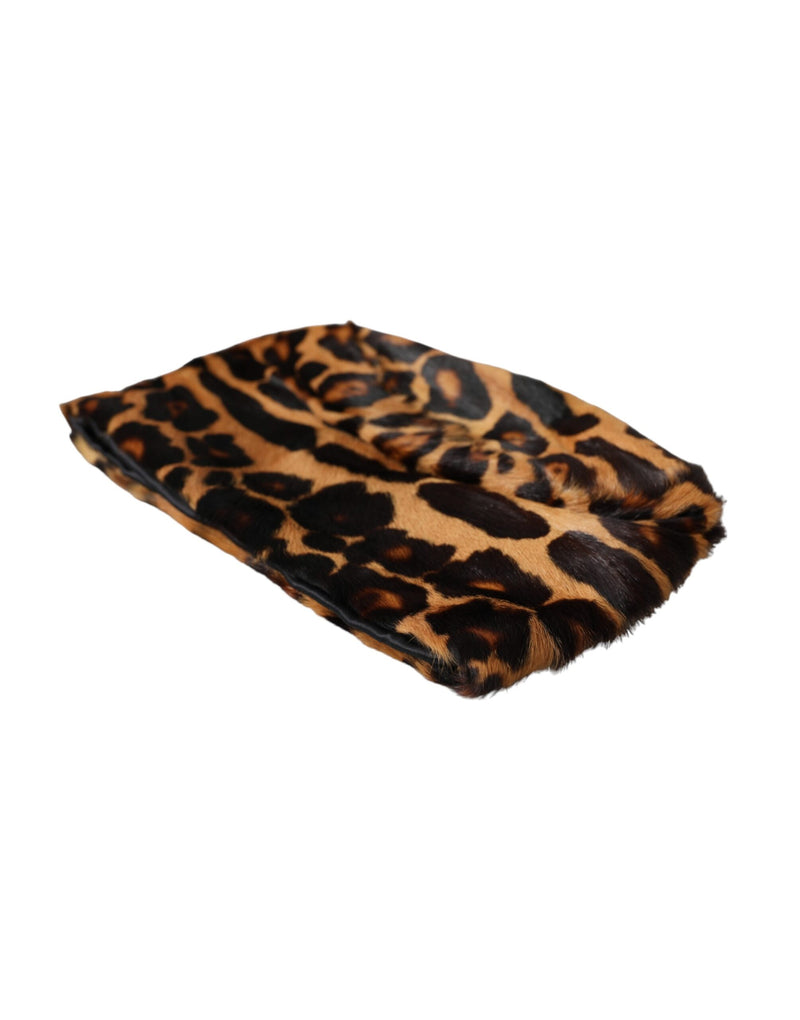 Brown Leopard Fur Women Bucket Hat Dolce & Gabbana