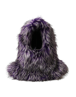 Purple Faux Fur Whole Head Wrap Hat Dolce & Gabbana