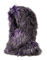 Purple Faux Fur Whole Head Wrap Hat Dolce & Gabbana