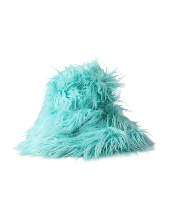 Mint Green Acrylic Fur Womens Bucket Hat Dolce & Gabbana