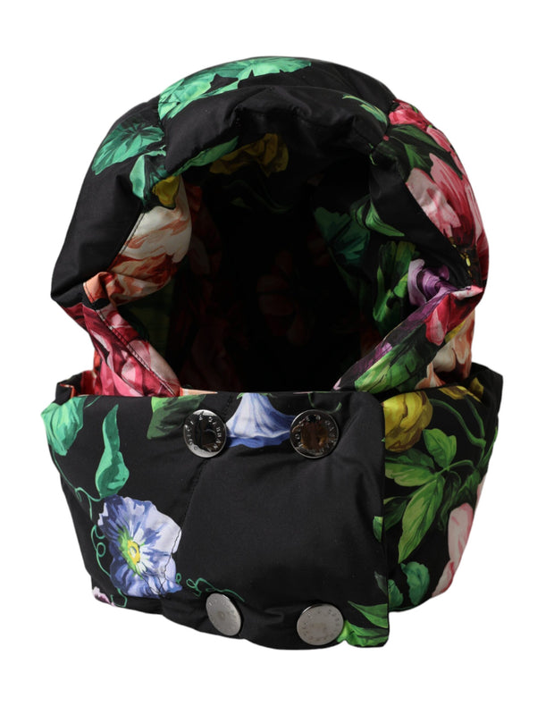 Black Floral Print Whole Head Wrap Hat Dolce & Gabbana