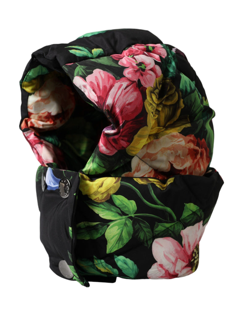 Black Floral Print Whole Head Wrap Hat Dolce & Gabbana