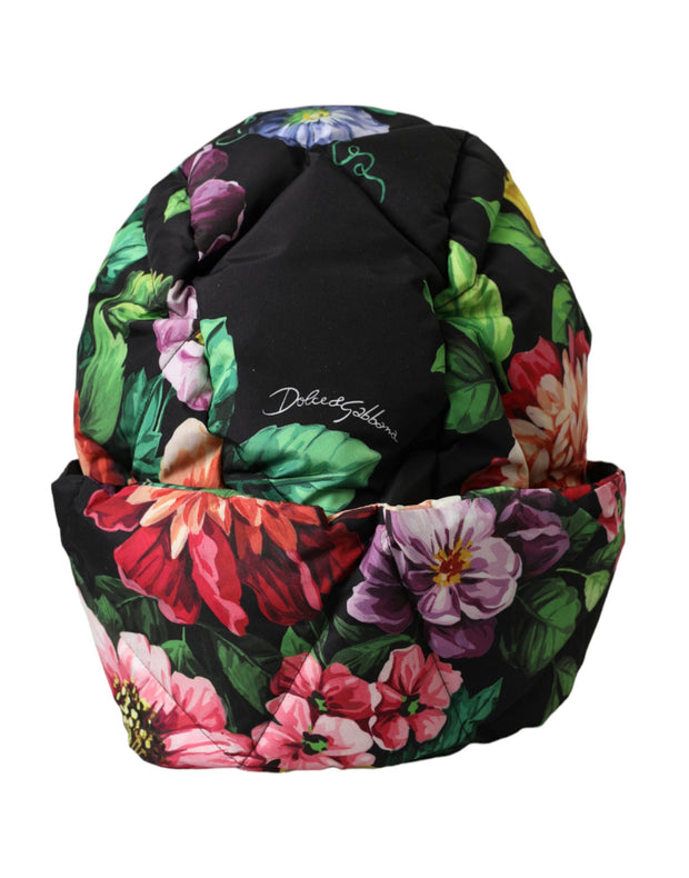 Black Floral Print Whole Head Wrap Hat Dolce & Gabbana