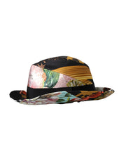 Multicolor Patchwork Women Fedora Wide Brim Hat Dolce & Gabbana