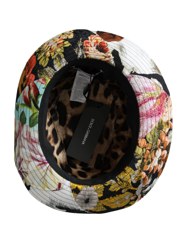 Multicolor Patchwork Women Fedora Wide Brim Hat Dolce & Gabbana