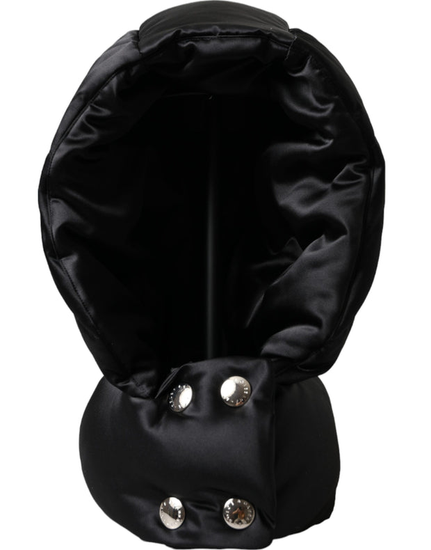 Black Polyester Whole Head Wrap Hat Dolce & Gabbana