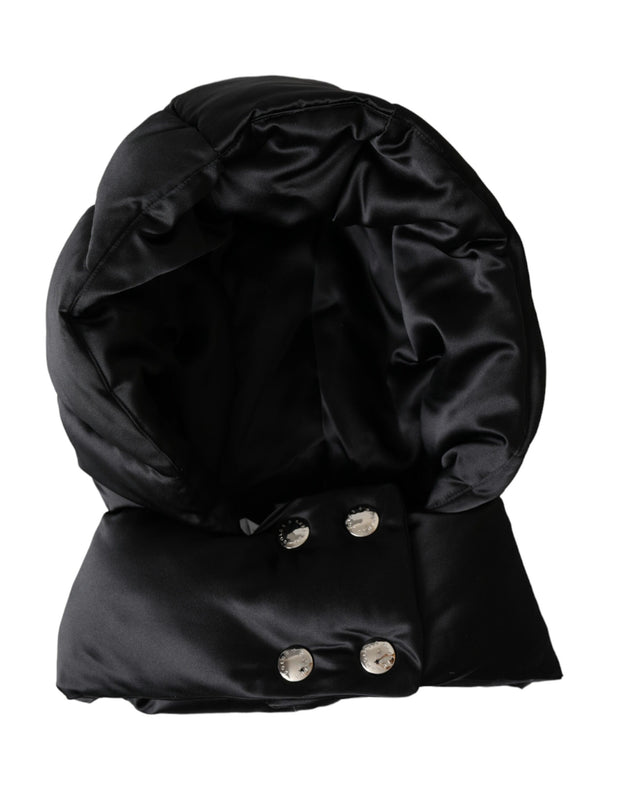 Black Polyester Whole Head Wrap Hat Dolce & Gabbana