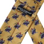 Yellow Ship Print 100% Silk Adjustable Men Tie Dolce & Gabbana