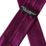 Purple Solid Satin Silk Adjustable Men Tie Dolce & Gabbana