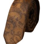 Brown Floral 100% Silk Adjustable Men Tie Dolce & Gabbana