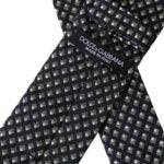 Black 100% Silk Patterned Adjustable Men Tie Dolce & Gabbana