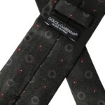 Dark Gray 100% Silk Fantasy Adjustable Men Tie Dolce & Gabbana