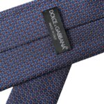 Navy Blue Silk Patterned Adjustable Men Tie Dolce & Gabbana