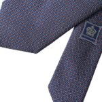 Navy Blue Silk Patterned Adjustable Men Tie Dolce & Gabbana