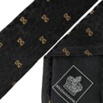 Black Silk Branded Logo Adjustable Men Tie Dolce & Gabbana