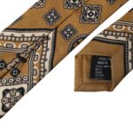 Yellow 100% Silk Wheel Print Adjustable Men Tie Dolce & Gabbana