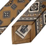 Yellow 100% Silk Wheel Print Adjustable Men Tie Dolce & Gabbana